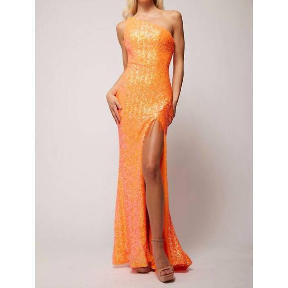 VIENNA PROM Dresses & Skirts - NEW VIENNA PROM sequin evening gown in orange